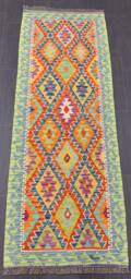 Kilim Runner Classic, Handmade Artisan Afghan Turkish Persian Qashqai Navajo Bohemian Wool Flatweave Multicolour 205x75 cm - thumbnail 1