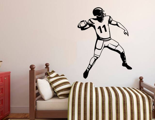 Personalized Football Player Wall Decal Custom Sports Decor 2360 - image 1