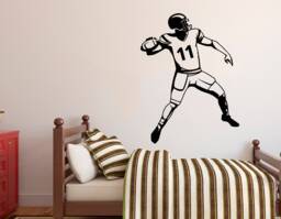 Personalized Football Player Wall Decal Custom Sports Decor 2360 - thumbnail 1