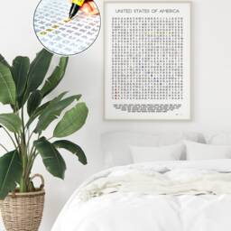 Us States Travel Checklist, Word Search Wall Art Poster Print, Unique Adventure Gifts For Him/Her - thumbnail 4