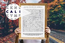 Us States Travel Checklist, Word Search Wall Art Poster Print, Unique Adventure Gifts For Him/Her - thumbnail 1