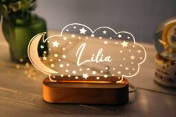Christmas Gift For Baby & Toddler - Personalized Night Light Kids Room Decor Newborn Boy Girl Name Gifts - thumbnail 1