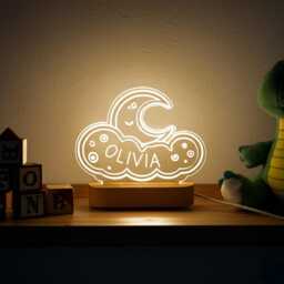 Christmas Gift For Baby & Toddler - Personalized Night Light Kids Room Decor Newborn Boy Girl Name Gifts - thumbnail 3