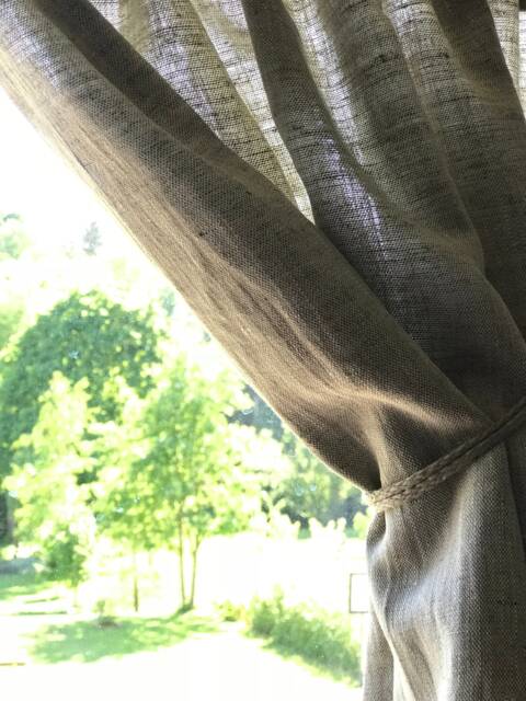 Linen Cafe Curtain, Natural Oatmeal, Durham Primitive Style, Durham - image 1