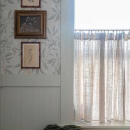 Linen Cafe Curtain, Natural Oatmeal, Durham Primitive Style, Durham - thumbnail 2