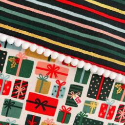 Rifle Paper Co Holiday Classics Ii Gifts in Cream Fabric Christmas Stocking - thumbnail 3