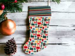 Rifle Paper Co Holiday Classics Ii Gifts in Cream Fabric Christmas Stocking