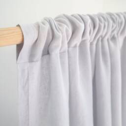 Light Gray Linen Curtain Panel, Stonewashed Rod Pocket Drapery, Custom Sizes - thumbnail 2