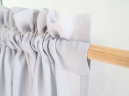 Light Gray Linen Curtain Panel, Stonewashed Rod Pocket Drapery, Custom Sizes