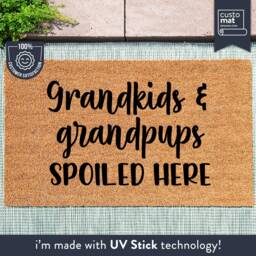 Grandkids & Grandpups Spoiled Here Mat - Grandchildren & Doormat For Grandparent Welcome Rug Grandparents - thumbnail 1