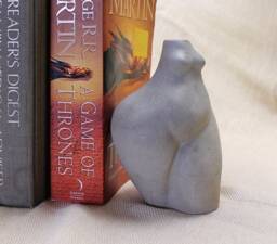 Concrete Bookends - Curvy Female Ornament Shelf Decor Figurine Sculpture Statue Book Ends Perfect Gift Unique UK Seller - thumbnail 1