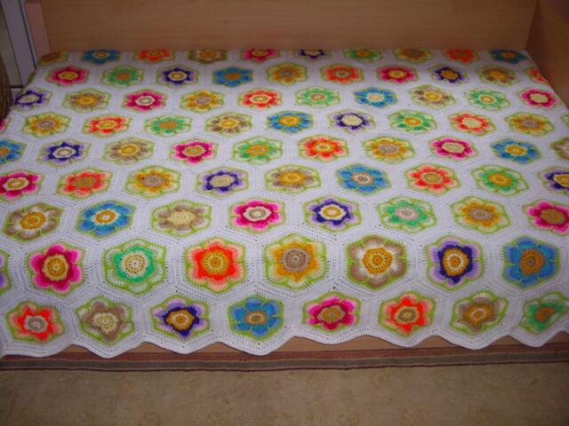 Granny Square Crochet Blanket Twin Size Afghan - image 1