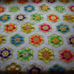 Granny Square Crochet Blanket Twin Size Afghan - thumbnail 2