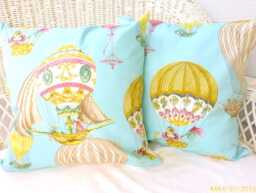 Hot Air Balloon Pillow Cover Waverly French Country Decor - thumbnail 1
