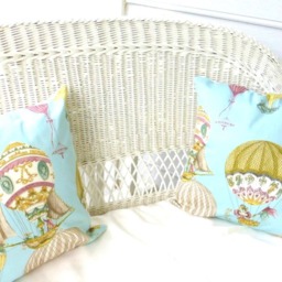 Hot Air Balloon Pillow Cover Waverly French Country Decor - thumbnail 3