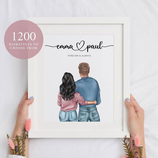 Boyfriend Gift, Anniversary Gift For Her, Couple Print, Couples