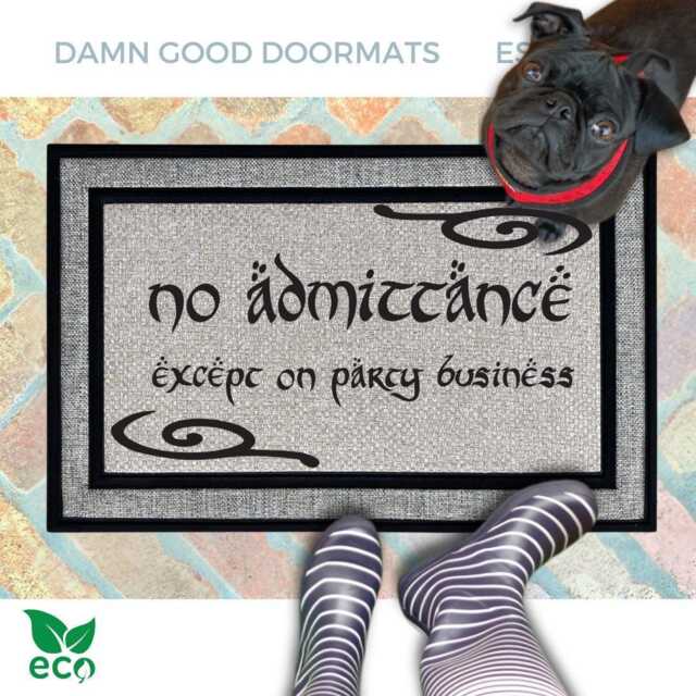 Nerdy Door Mat, Bilbo Baggins Quote, Party Business All Weather Matt - image 1
