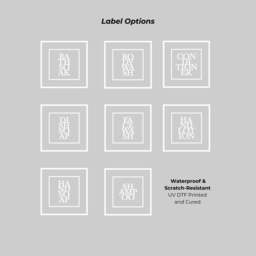 Set Of 2 Frosted Glass Hand Soap & Lotion Dispensers With White Square Labels, 250Ml Refillable Bottles Pumps - thumbnail 2
