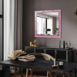 Pink Stars Mirror, Rectangular Mirror With Frame, Wall Printed Decorative Bathroom - thumbnail 2