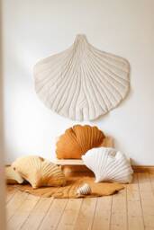 "Velvet Ginkgo Leaf Mat ""Cream" - thumbnail 1