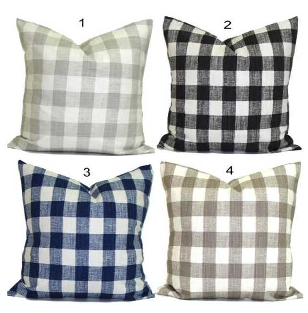 Farmhouse Pillow Cover Sale, Decor, Check Covers For 20x20, 18x18, 16x16 Inserts, All Sizes Incl Euro Sham - image 1