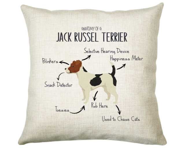 Anatomy Of A Jack Russel Terrier Funny Gift For Him Or Her Cushion Pillow Bedroom Decor Cs412 - image 1