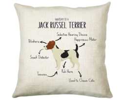 Anatomy Of A Jack Russel Terrier Funny Gift For Him Or Her Cushion Pillow Bedroom Decor Cs412 - thumbnail 1