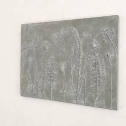 Tile Wild Flowers Mix Cast Concrete. Botanical Decorative Unique Plaster Wall Art Frame Wood Impression Pressed Flowers Eco Friendly - thumbnail 3