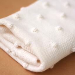 Knitted Baby Blanket in Alpaca Blend Yarn, Soft & Warm - thumbnail 3
