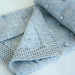 Knitted Baby Blanket in Alpaca Blend Yarn, Soft & Warm - thumbnail 2