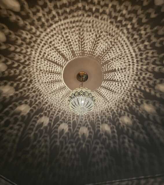 Moroccan Ball Pendant Light in Brass - image 1