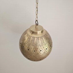 Moroccan Ball Pendant Light in Brass - thumbnail 3