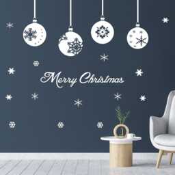 Christmas Baubles Wall Sticker, Snowflake Window Decals