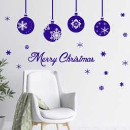 Christmas Baubles Wall Sticker, Snowflake Window Decals - thumbnail 2