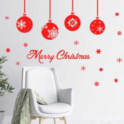 Christmas Baubles Wall Sticker, Snowflake Window Decals - thumbnail 3
