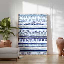 Greek Pattern Art Print, Blue Meander Wall Art, Hellenic Geometric Poster, Mediterranean Decor, Ancient Greece Inspired Print - thumbnail 3