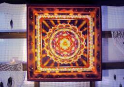 Flower Of Life Print Batik Wall Decor Mandala Hanging, Original Art Batik, Gift Idea For New Home, Psychedelic Spiritual Suntribe