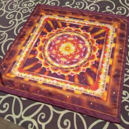 Flower Of Life Print Batik Wall Decor Mandala Hanging, Original Art Batik, Gift Idea For New Home, Psychedelic Spiritual Suntribe - thumbnail 3
