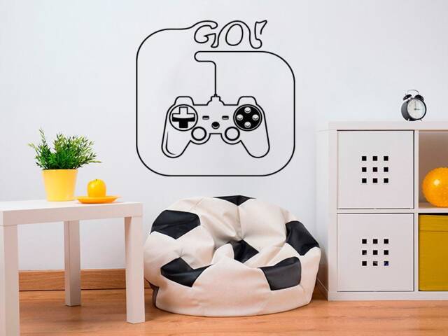 Gamer Wall Decal Video Game Controller, Boys Bedroom Decor 1451 - image 1