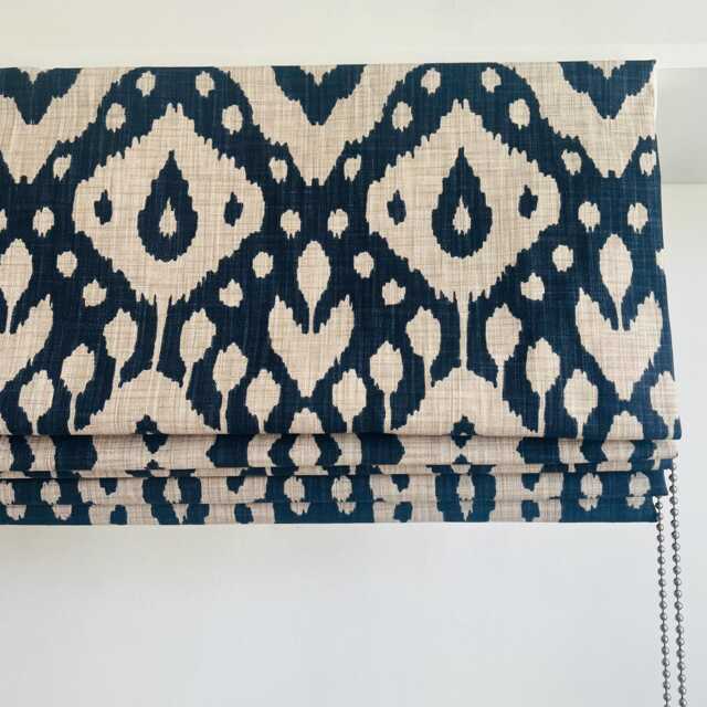 Moroccan Ikat Roman Blind Made To Measure Green, Pink, Grey, Navy - image 1