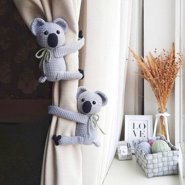 Animal Curtain Tie Backs Koala Tieback Nursery Decor Nursery Baby Holder - image 1