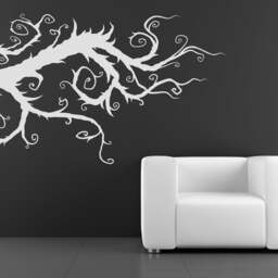 Branch Wall Decal, Whimsical Branches, Twisted Tree Decor, Gothic Art, Curly Vines Design, Storybook Fantasy, Dark Nature - thumbnail 3
