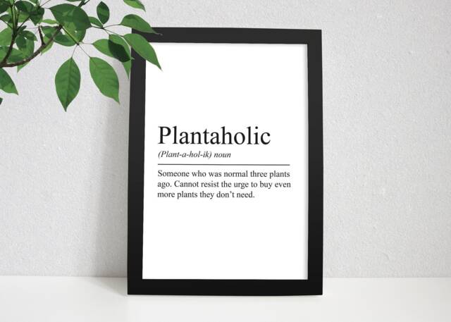 Plantaholic Definition Print Funny Plant Lover Gift - image 1