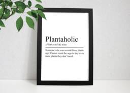 Plantaholic Definition Print Funny Plant Lover Gift - thumbnail 1