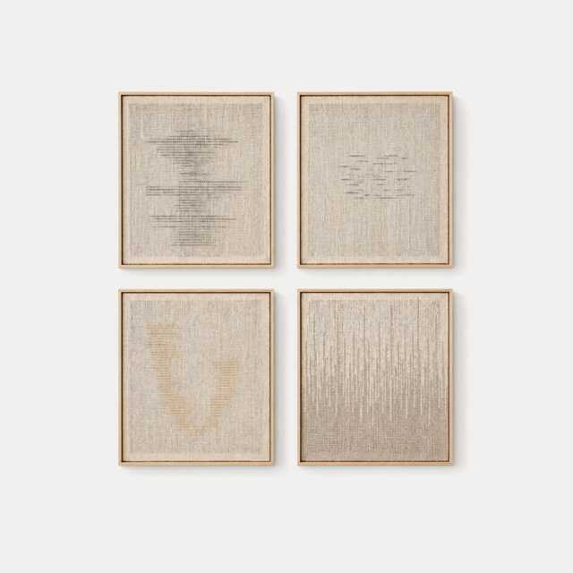 Minimalist Framed Wall Art Set - Handwoven Tapestry Large Woven Hanging Abstract Fiber Modern Decor For Living Room - image 1