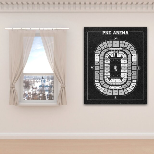 Vintage Pnc Arena Line Drawing Carolina Hurricanes Stadium Art - image 1