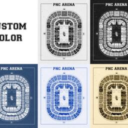 Vintage Pnc Arena Line Drawing Carolina Hurricanes Stadium Art - thumbnail 3