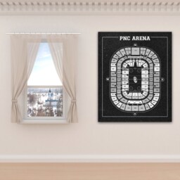 Vintage Pnc Arena Line Drawing Carolina Hurricanes Stadium Art - thumbnail 1