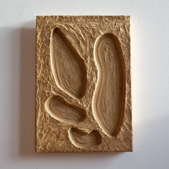Modern Organic Wall Art - Wabi Sabi Abstract Plaster Painting Brown Hanging Textured Neutral Decor - image 1