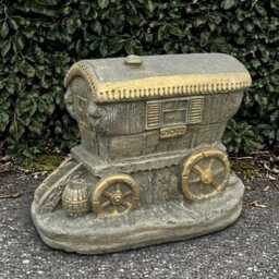 Fantasy Wagon Sculpture Concrete Trailer Statue Garden Figurine & Home Decoration Handmade Art Lawn Lover Gift - thumbnail 2